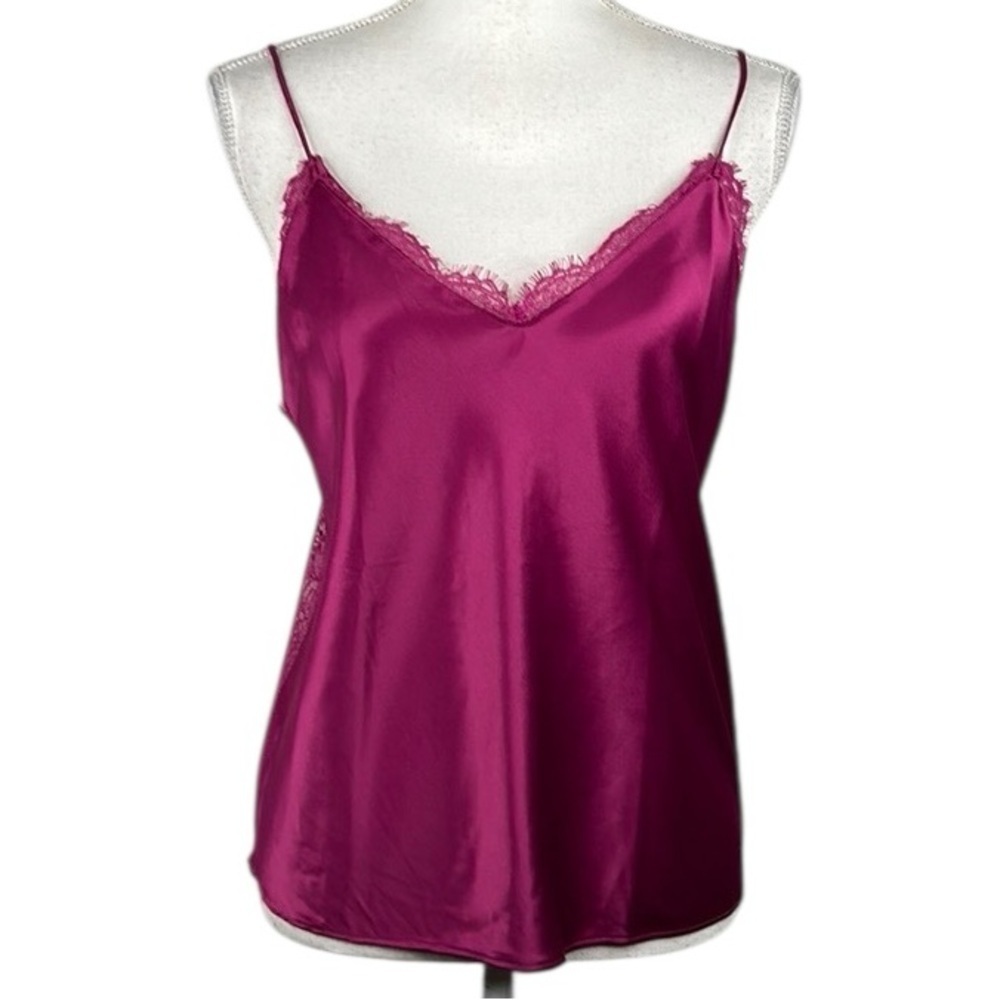 Victoria's‎ Secret Raspberry Pink Silky Satin Camisole Lace Top Size Medium